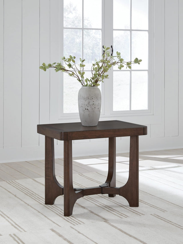 Korestone Dark Brown End Table from Ella Furniture