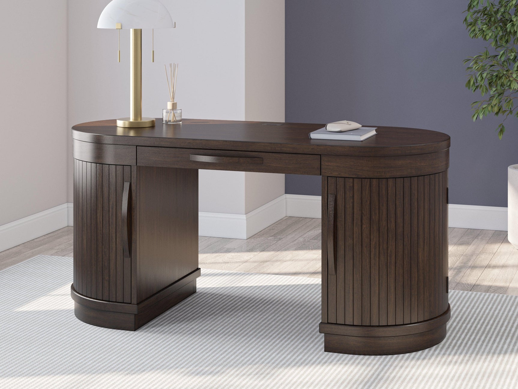 Korestone Warm Brown 63" Home Office Desk - Ella Furniture