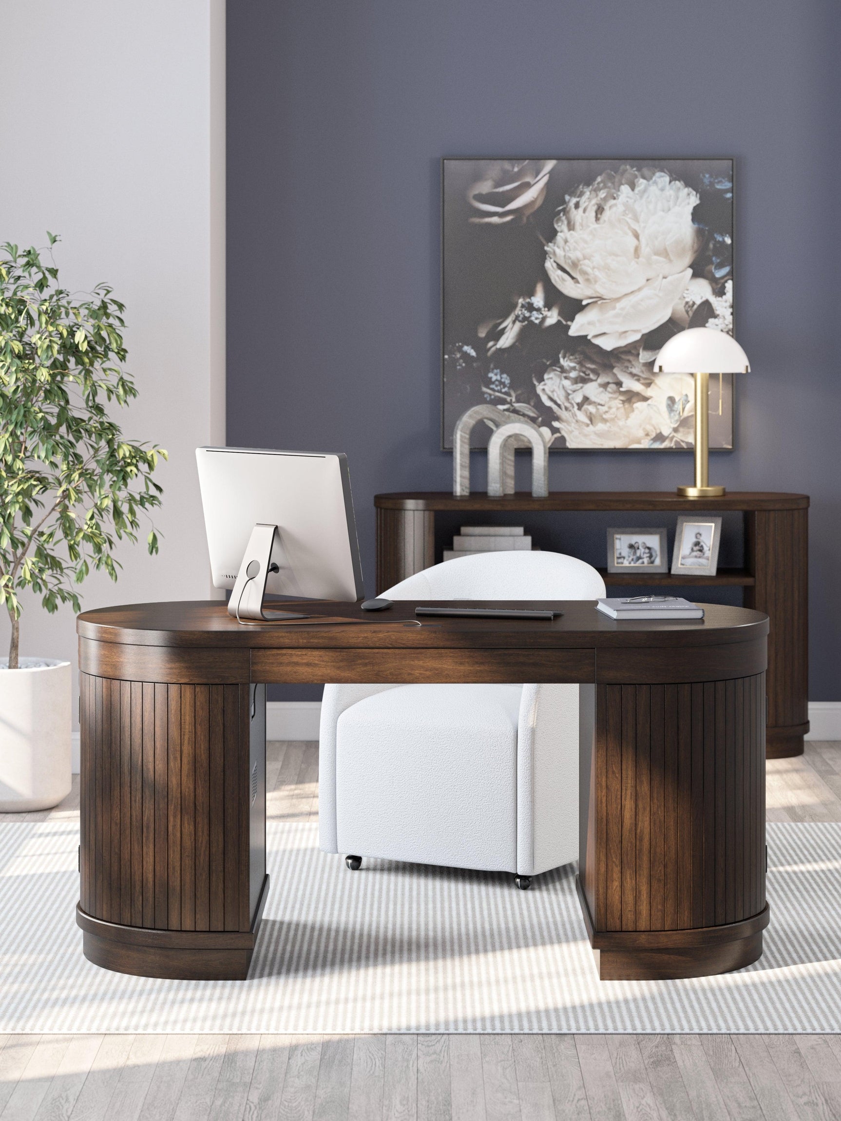 Korestone Warm Brown 63" Home Office Desk - Ella Furniture