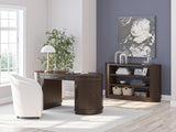 Korestone Warm Brown Home Office Desk with Chair and Storage - Ella Furniture