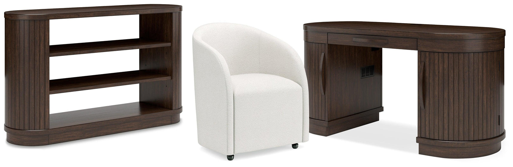 Korestone Warm Brown Home Office Desk with Chair and Storage - Ella Furniture