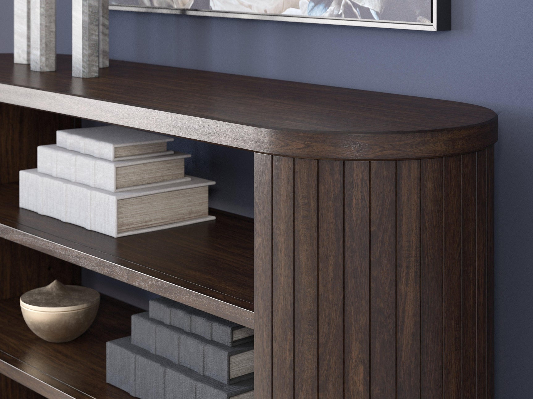 Korestone Warm Brown Home Office Desk with Chair and Storage - Ella Furniture