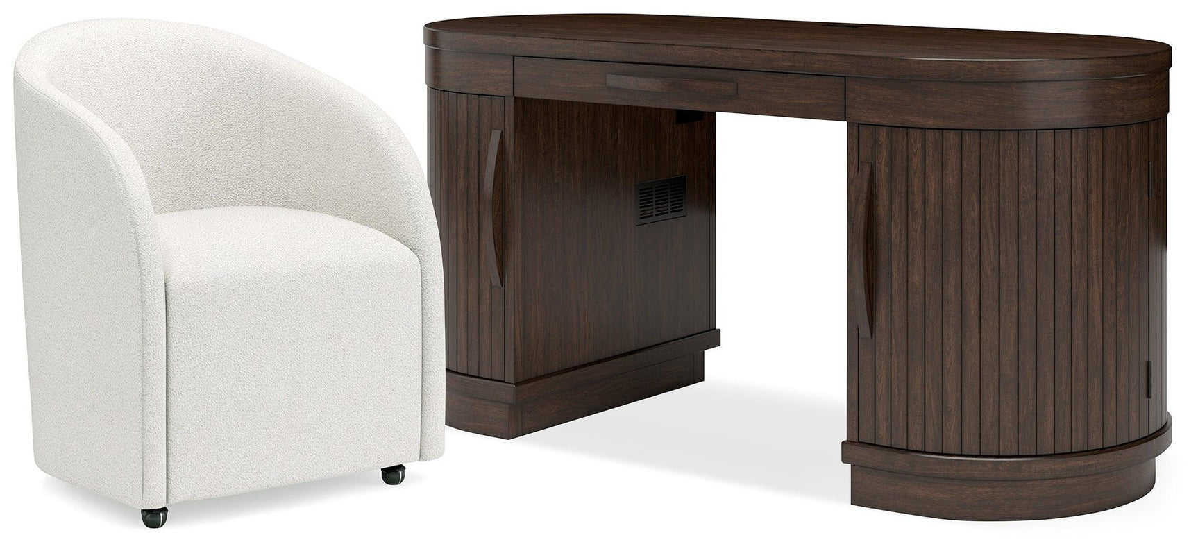 Korestone Warm Brown Home Office Desk with Chair - Ella Furniture