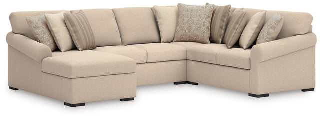LadyMae Twill Performance Fabric,Next-Gen Nuvella™ 4-Piece Sectional with Chaise from Ella Furniture