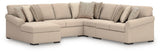 LadyMae Twill Performance Fabric,Next-Gen Nuvella™ 5-Piece Sectional with Chaise from Ella Furniture