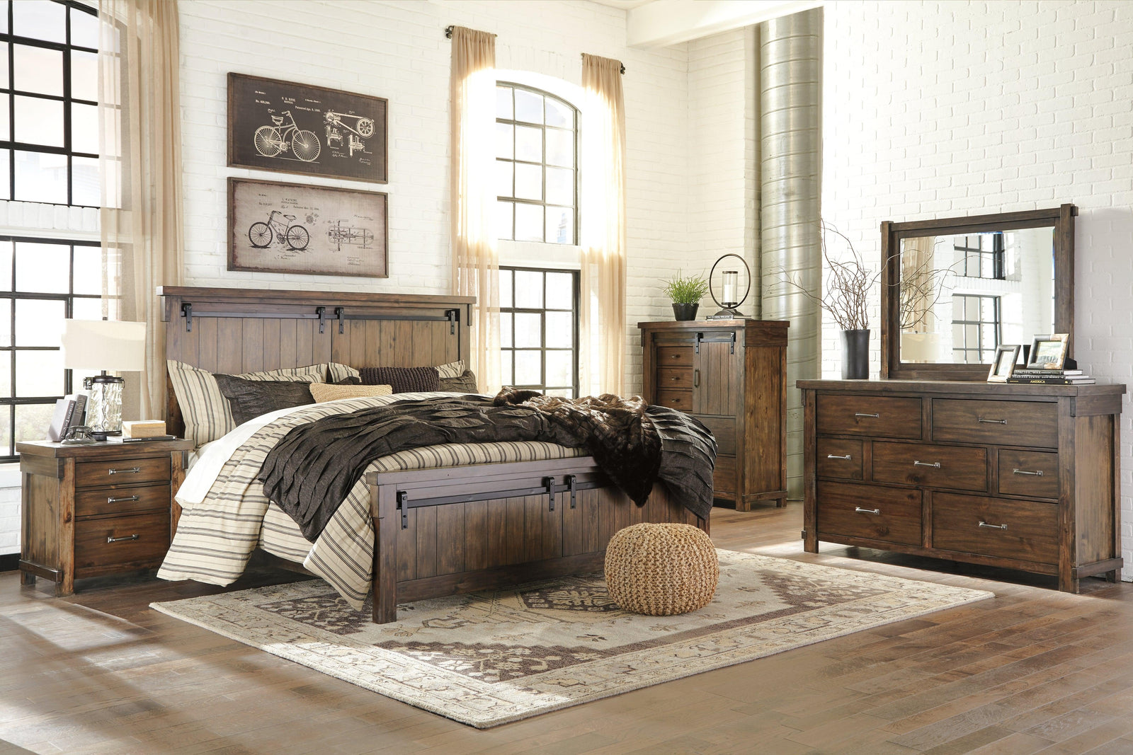 Lakeleigh Brown Panel Bedroom Set - Ella Furniture