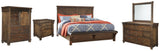 Lakeleigh Brown Panel Upholstered Bench Bedroom Set - Ella Furniture