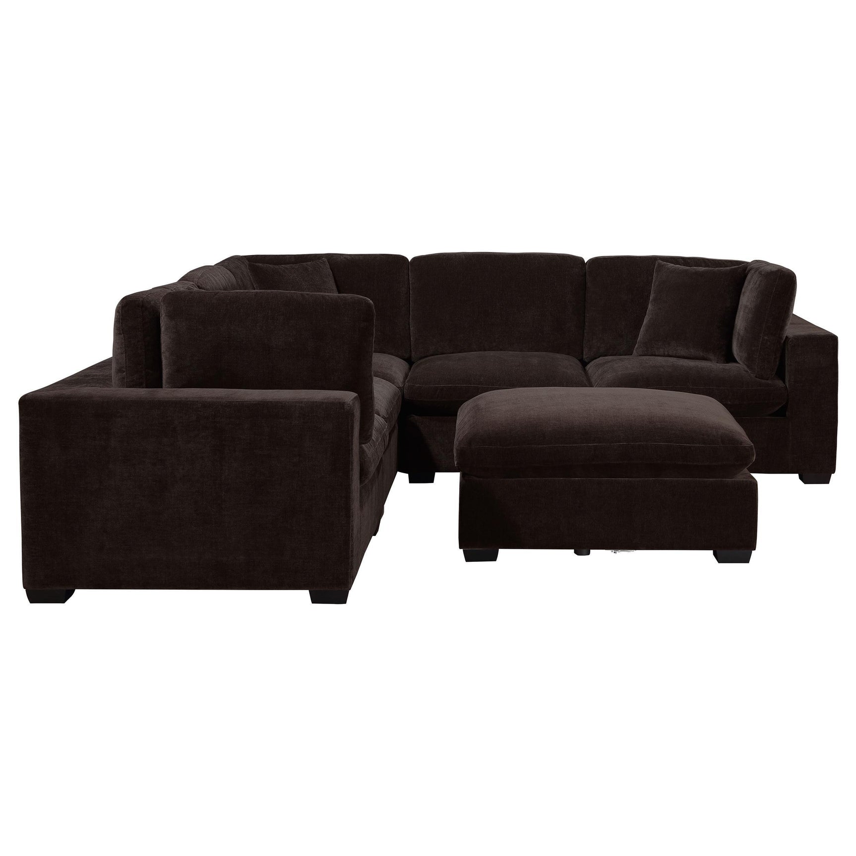Lakeview 5-piece Upholstered Modular Sectional Chocolate 551464-SETB - Ella Furniture