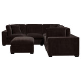 Lakeview 5-piece Upholstered Modular Sectional Chocolate 551464-SETB - Ella Furniture