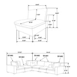 Lakeview 5-piece Upholstered Modular Sectional Sofa Ivory 551461-SETB - Ella Furniture