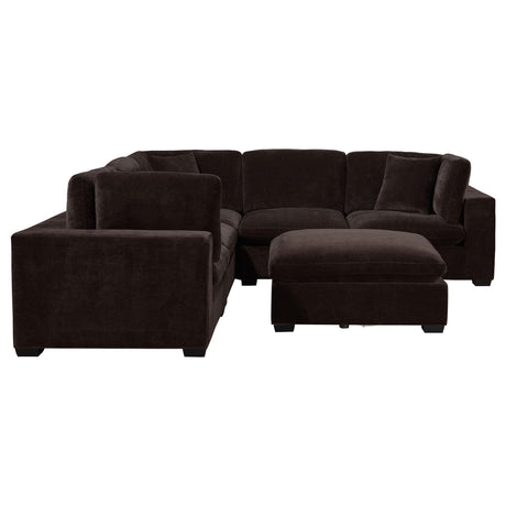 Lakeview 6-piece Upholstered Modular Sectional Chocolate 551464-SETA - Ella Furniture
