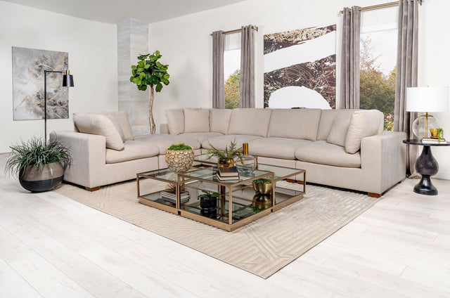 Lakeview 6-piece Upholstered Modular Sectional Sofa Ivory 551461-SET - Ella Furniture