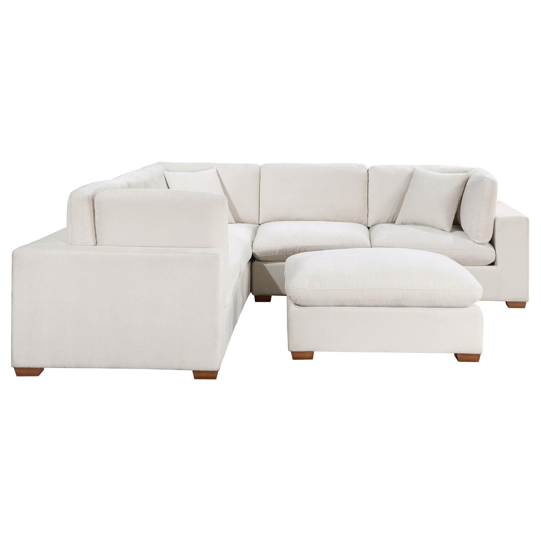 Lakeview 6-piece Upholstered Modular Sectional Sofa Ivory 551461-SET - Ella Furniture