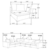 Lakeview 6-piece Upholstered Modular Sectional Sofa Ivory 551461-SET - Ella Furniture