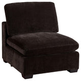 Lakeview Upholstered Armless Chair Dark Chocolate 551464 - Ella Furniture