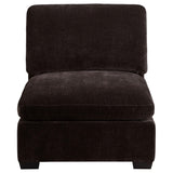 Lakeview Upholstered Armless Chair Dark Chocolate 551464 - Ella Furniture