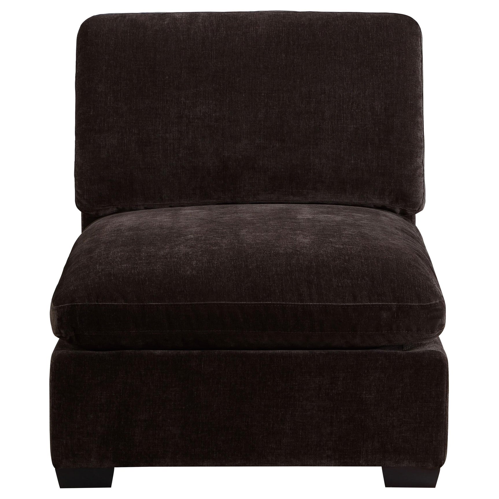 Lakeview Upholstered Armless Chair Dark Chocolate 551464 - Ella Furniture