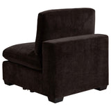 Lakeview Upholstered Armless Chair Dark Chocolate 551464 - Ella Furniture