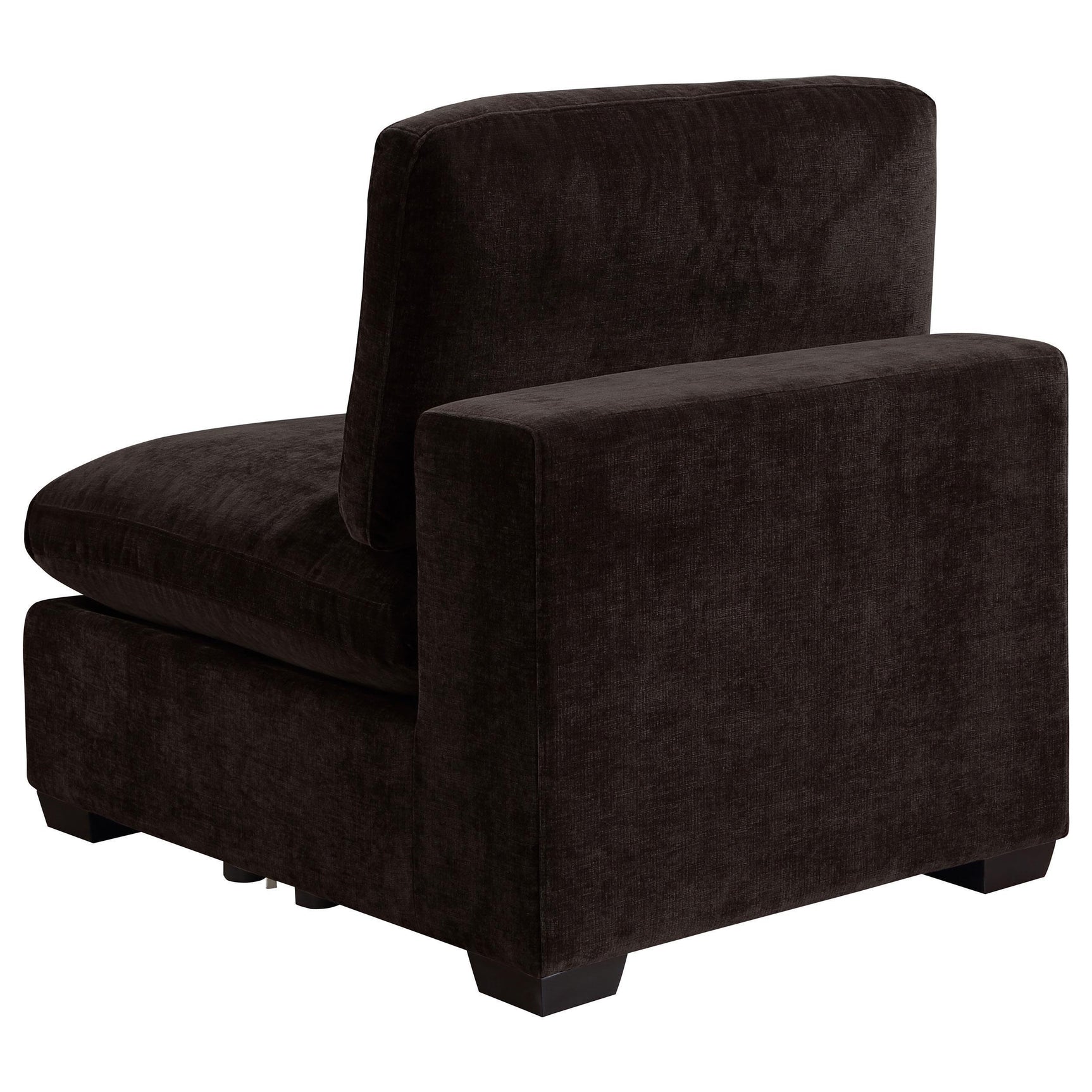 Lakeview Upholstered Armless Chair Dark Chocolate 551464 - Ella Furniture