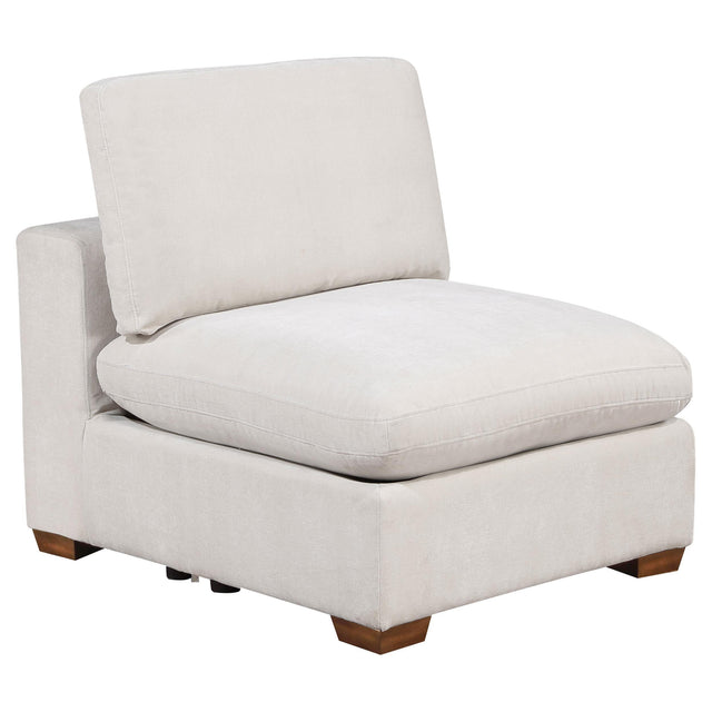 Lakeview Upholstered Armless Chair Ivory 551461 - Ella Furniture