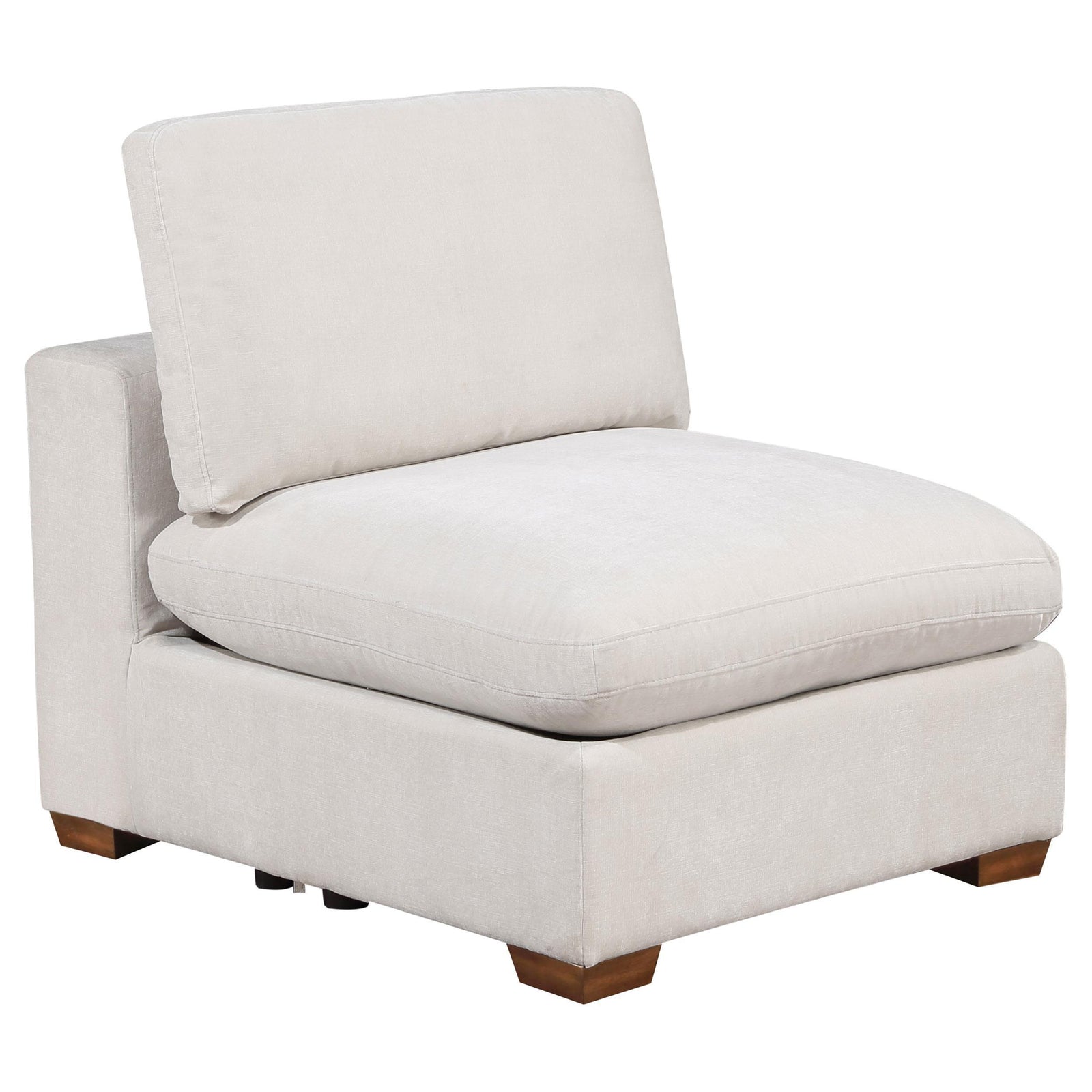 Lakeview Upholstered Armless Chair Ivory 551461 - Ella Furniture