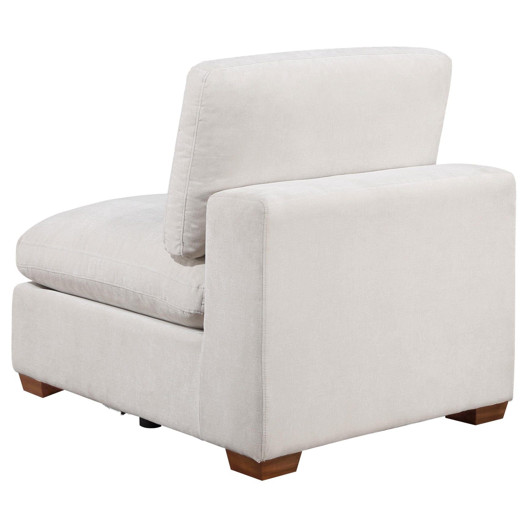 Lakeview Upholstered Armless Chair Ivory 551461 - Ella Furniture