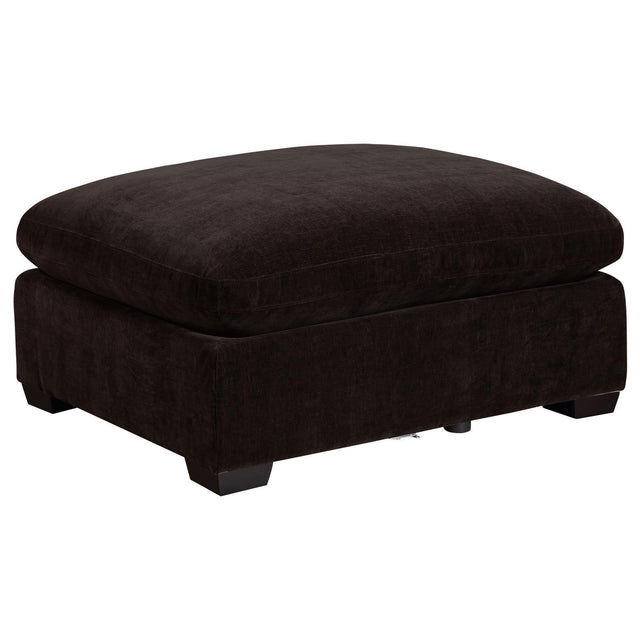 Lakeview Upholstered Ottoman Dark Chocolate 551466 - Ella Furniture