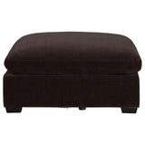 Lakeview Upholstered Ottoman Dark Chocolate 551466 - Ella Furniture