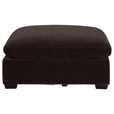Lakeview Upholstered Ottoman Dark Chocolate 551466 - Ella Furniture