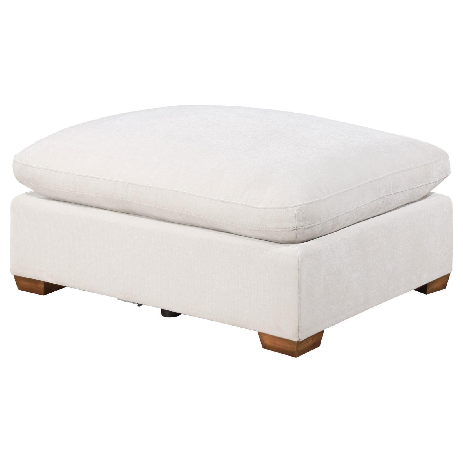 Lakeview Upholstered Ottoman Ivory 551463 - Ella Furniture