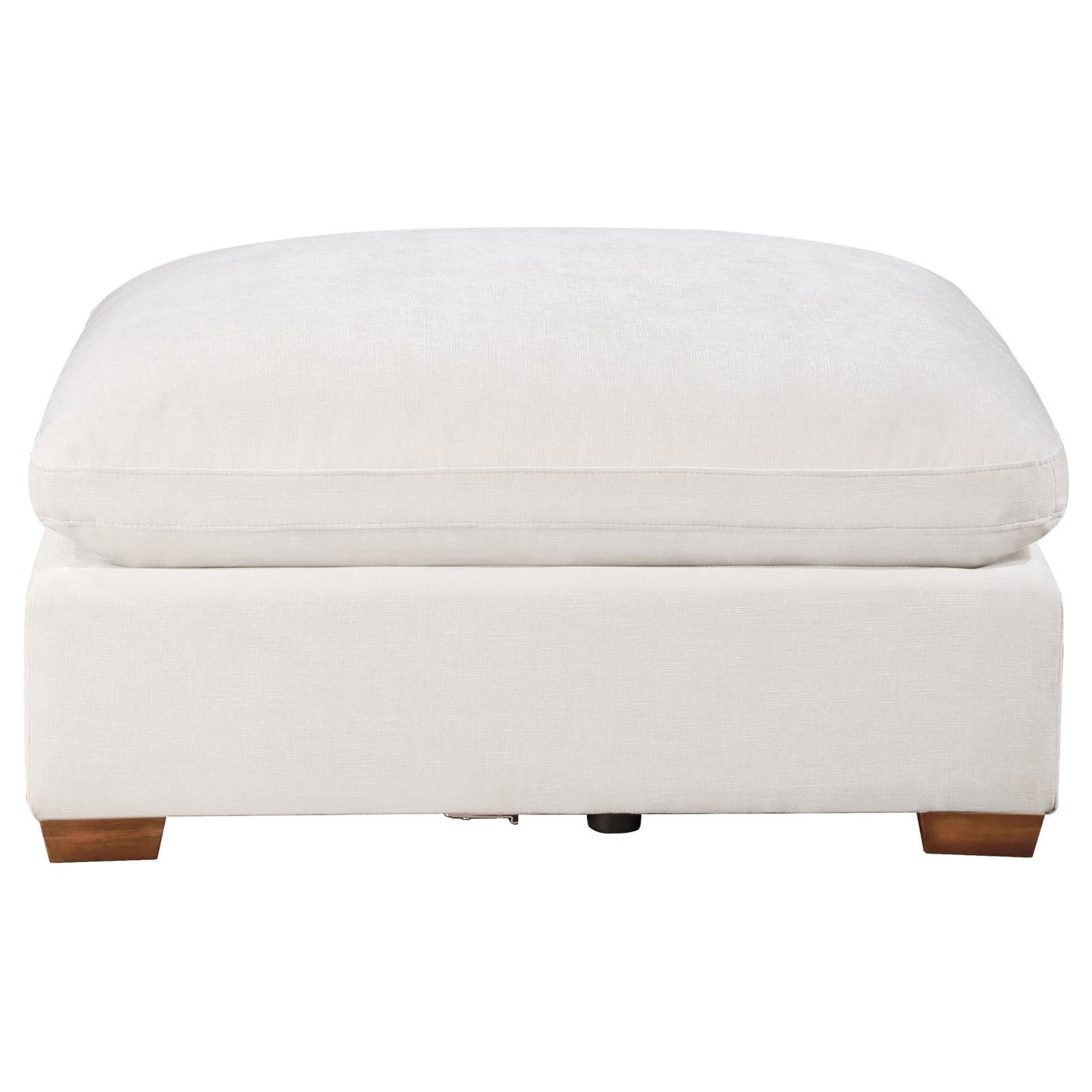 Lakeview Upholstered Ottoman Ivory 551463 - Ella Furniture