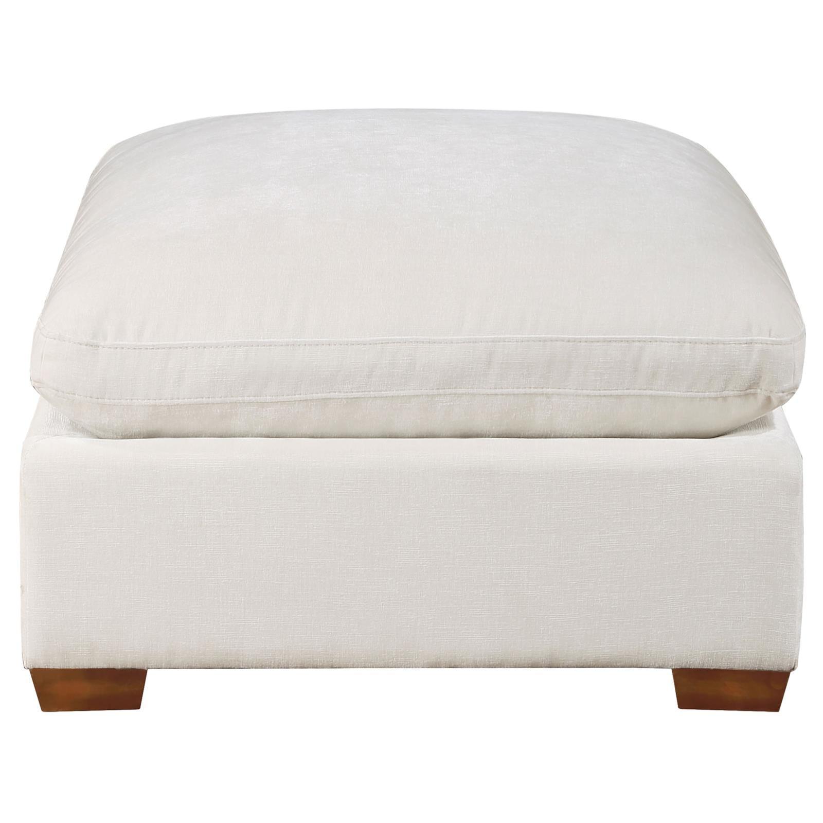 Lakeview Upholstered Ottoman Ivory 551463 - Ella Furniture