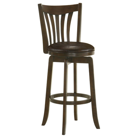 Lambert Pub Height Swivel Bar Stool With Upholstered Seat Dark Cherry 182509 - Ella Furniture