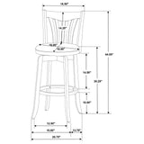 Lambert Pub Height Swivel Bar Stool With Upholstered Seat Dark Cherry 182509 - Ella Furniture