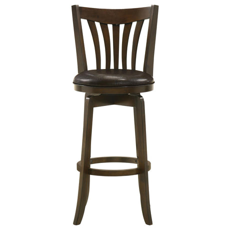 Lambert Pub Height Swivel Bar Stool With Upholstered Seat Dark Cherry 182509 - Ella Furniture