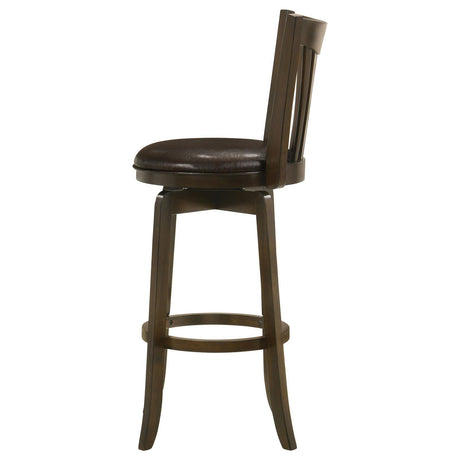 Lambert Pub Height Swivel Bar Stool With Upholstered Seat Dark Cherry 182509 - Ella Furniture