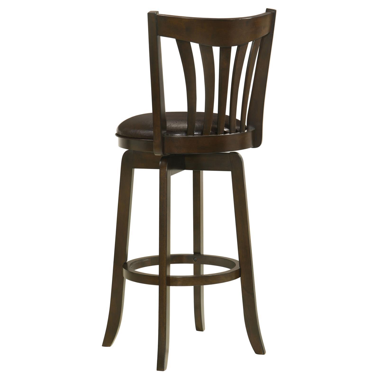 Lambert Pub Height Swivel Bar Stool With Upholstered Seat Dark Cherry 182509 - Ella Furniture