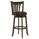 Lambert Pub Height Swivel Bar Stool With Upholstered Seat Dark Cherry 182509 - Ella Furniture