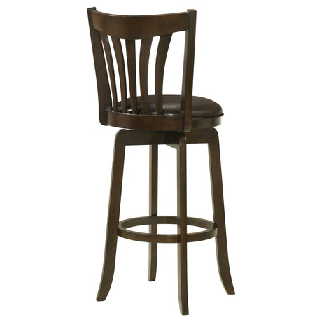 Lambert Pub Height Swivel Bar Stool With Upholstered Seat Dark Cherry 182509 - Ella Furniture