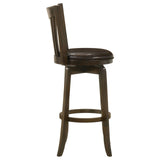 Lambert Pub Height Swivel Bar Stool With Upholstered Seat Dark Cherry 182509 - Ella Furniture