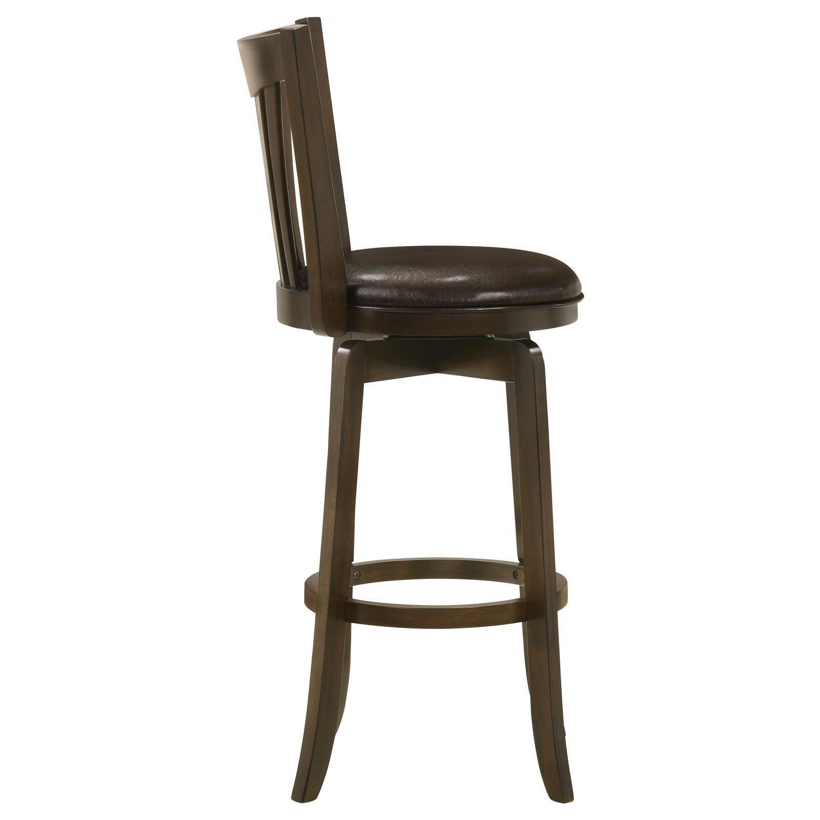 Lambert Pub Height Swivel Bar Stool With Upholstered Seat Dark Cherry 182509 - Ella Furniture