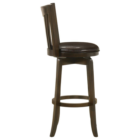 Lambert Pub Height Swivel Bar Stool With Upholstered Seat Dark Cherry 182509 - Ella Furniture