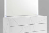 Lana White LED Upholstered King Bed - Ella Furniture