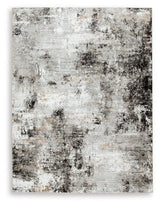 Langwell Black/Gray/White Large Rug - Ella Furniture