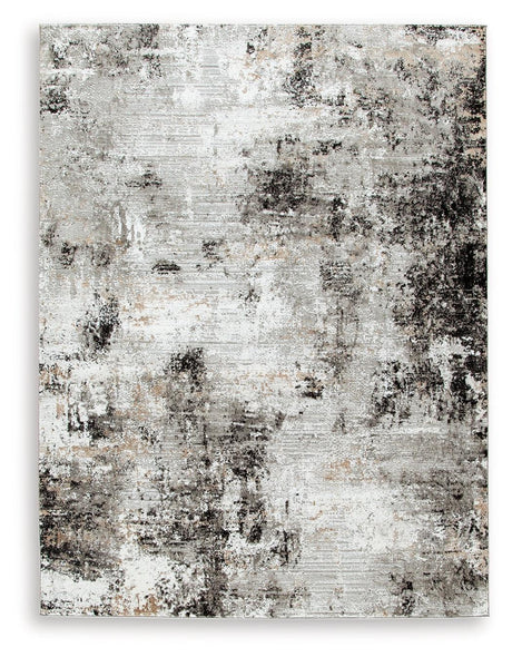 Langwell Black/Gray/White Large Rug - Ella Furniture