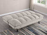 Laredo Upholstered Tufted Convertible Sofa Bed Light Grey 360017 - Ella Furniture