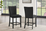 Larry 7-Piece Counter-Height Dining Set with White Marble-Look Table and Black Velvet Stools view 4