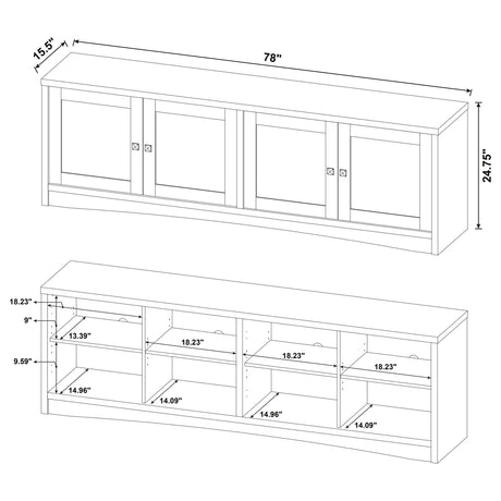 Laughlin 3-piece Entertainment Center with Gunmetal 724113 - Ella Furniture