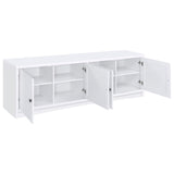 Laughlin 3-piece Entertainment Center with Gunmetal 724113 - Ella Furniture