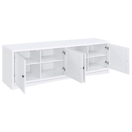 Laughlin 3-piece Entertainment Center with Gunmetal 724113 - Ella Furniture